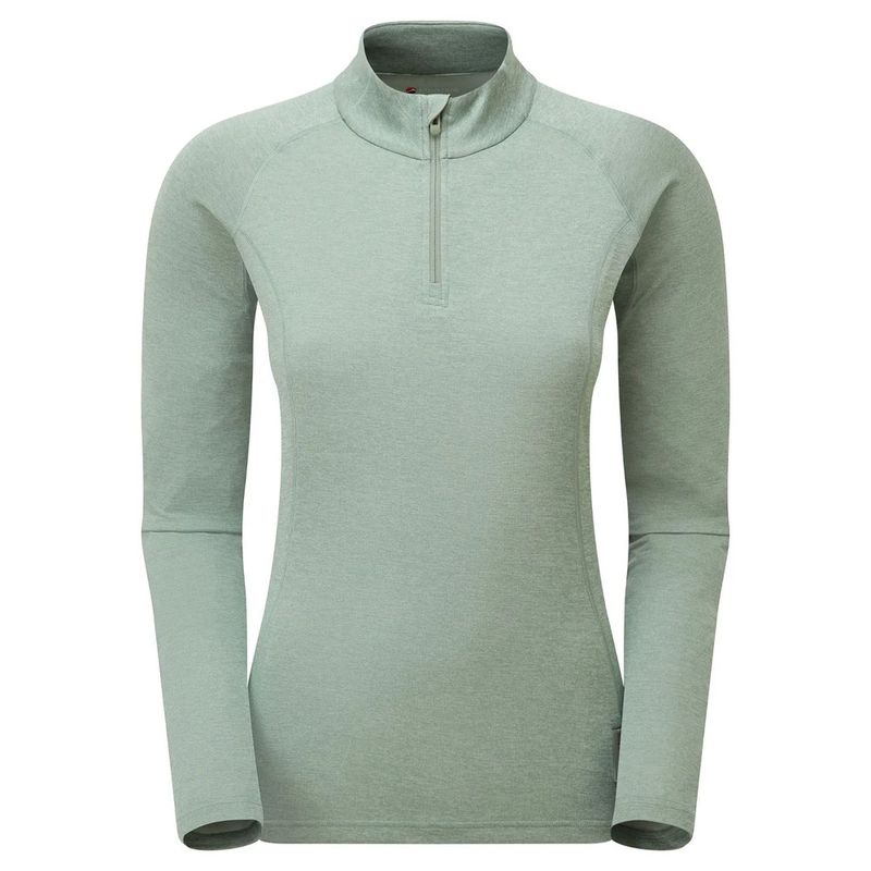 Montane-primera-capa-pale-sage-Dart-Zip-Neck-TS